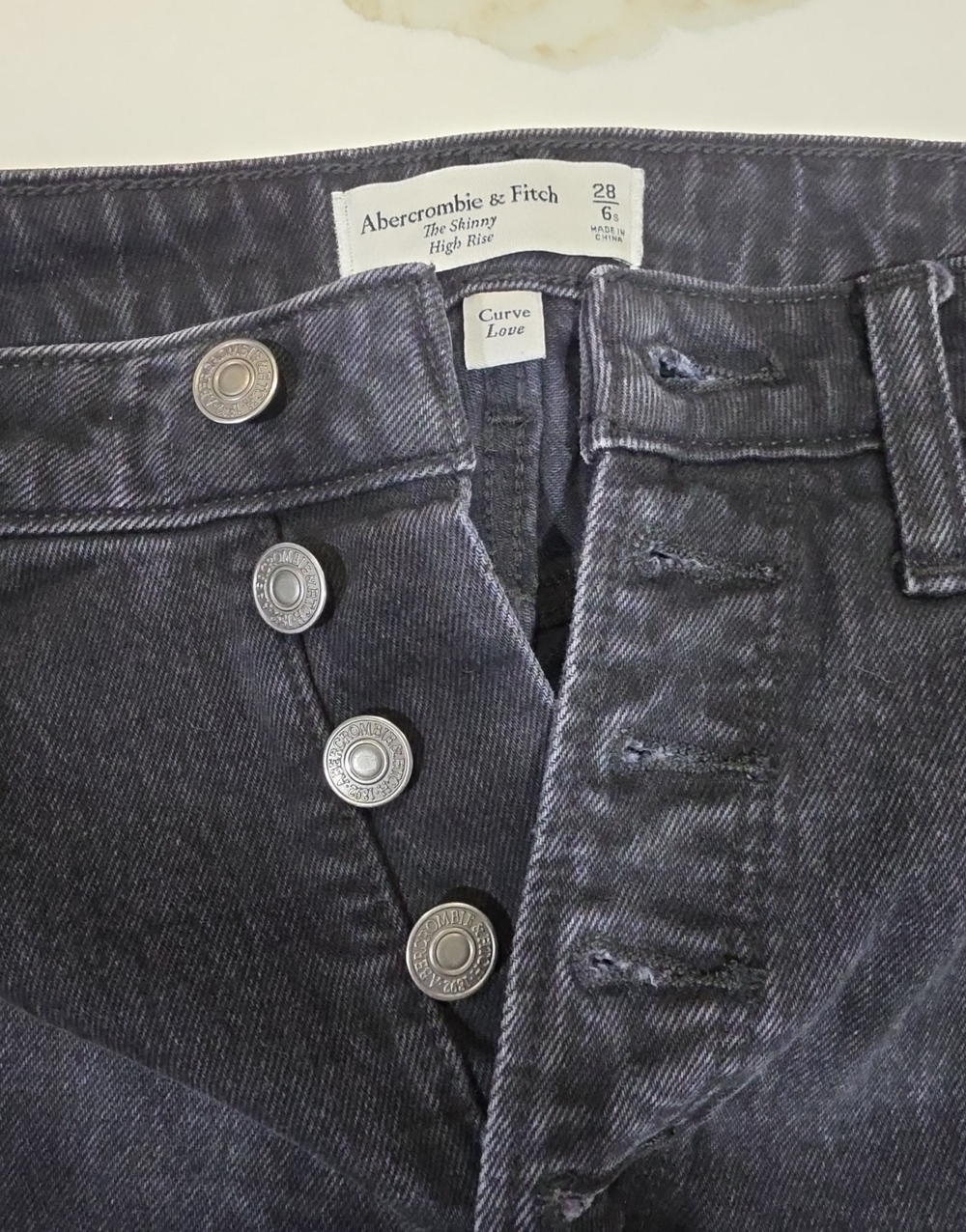 Abercrombie & Fitch Women's Skinny Jeans in Charcoal Black Wash